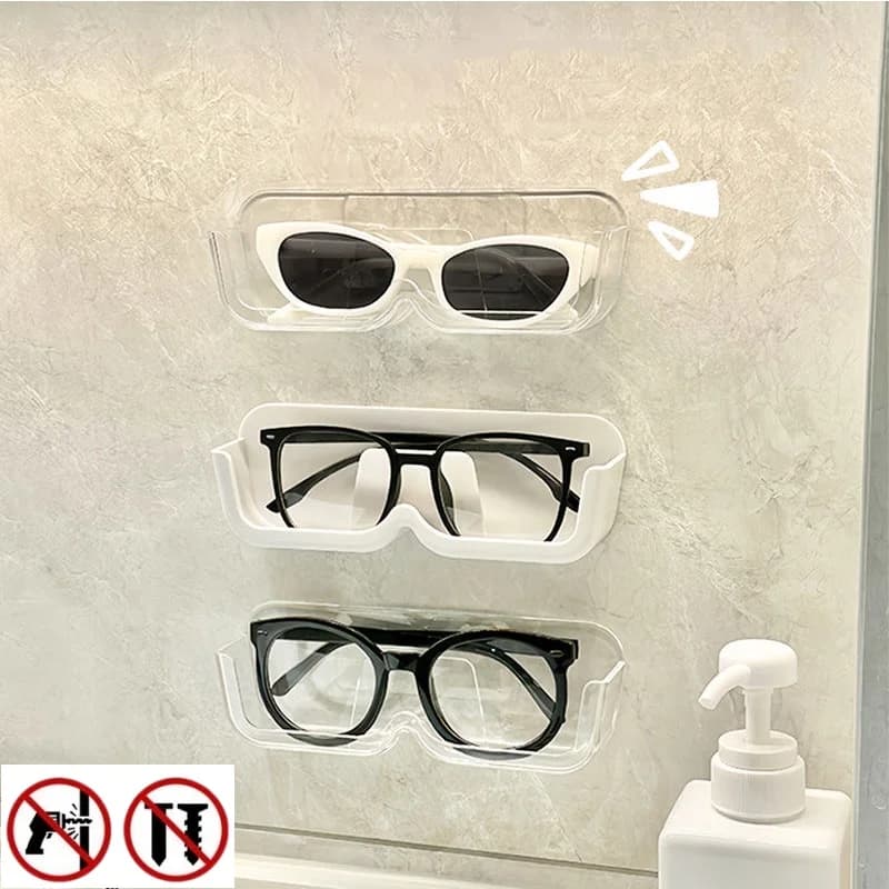 1/3/5pc Sunglasses Storage Box Glasses Display Cabinet Wall Mounted Perforated Free Sunglasses Storage Glasses Rack Home Tidying
