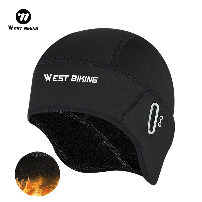 WEST BIKING Winter Fleece Cycling Cap antivento Thermal Skull Cap fodera per casco Running sci motociclismo equitazione uomo MTB Bike Hat