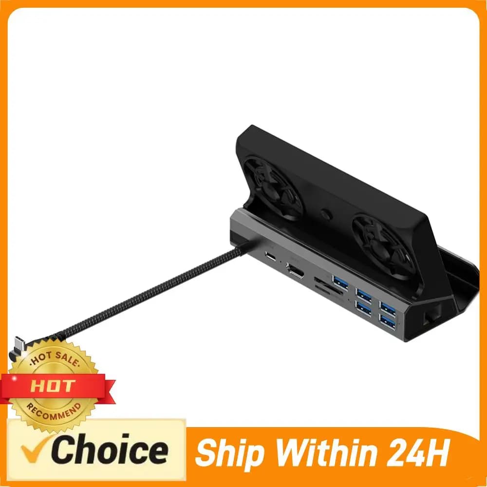 Docking Station USB-C 4K 60Hz con Ethernet Gigabit 1000Mbps, Hub USB Tipo C 3.0 2.0, PD 100W, RJ45 per Steam Deck