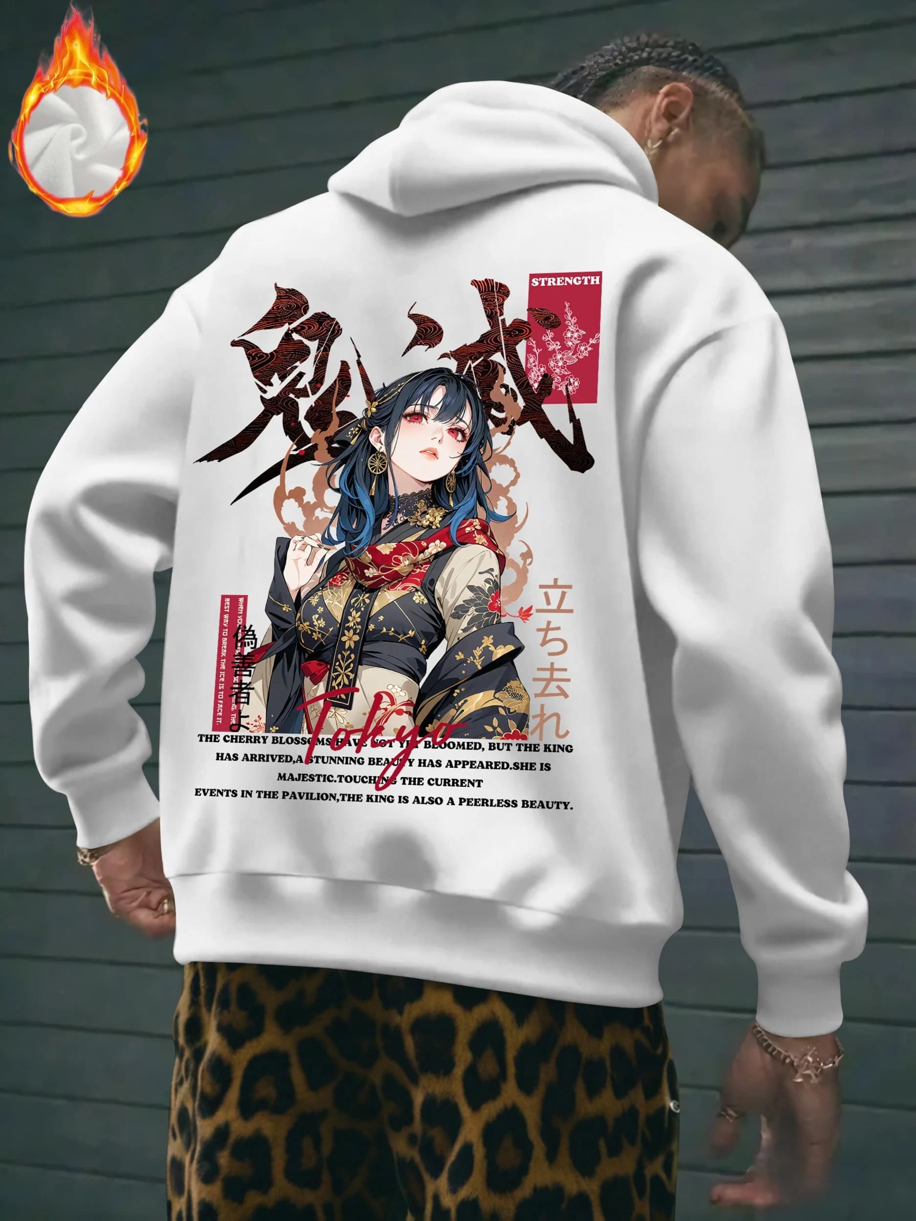 Men's hoodie, Y2K casual style, Tokyo anime print, suitable for autumn and winter, warm and comfortable sports sweatshirt.
