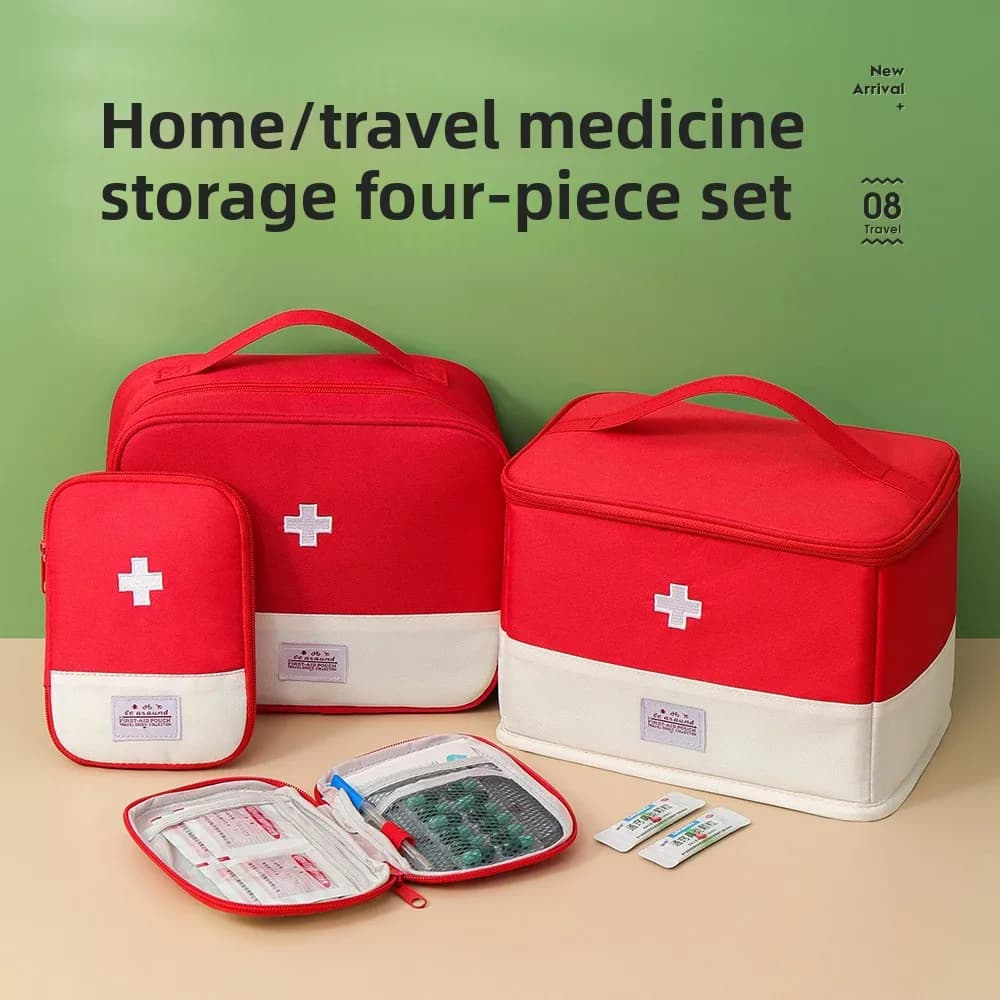Piccola Borsa di Pronto Soccorso Portatile, Contenitore Vuoto per Medicinali d'Emergenza, per Campeggio, Escursionismo, Casa, Viaggi e Emergenze