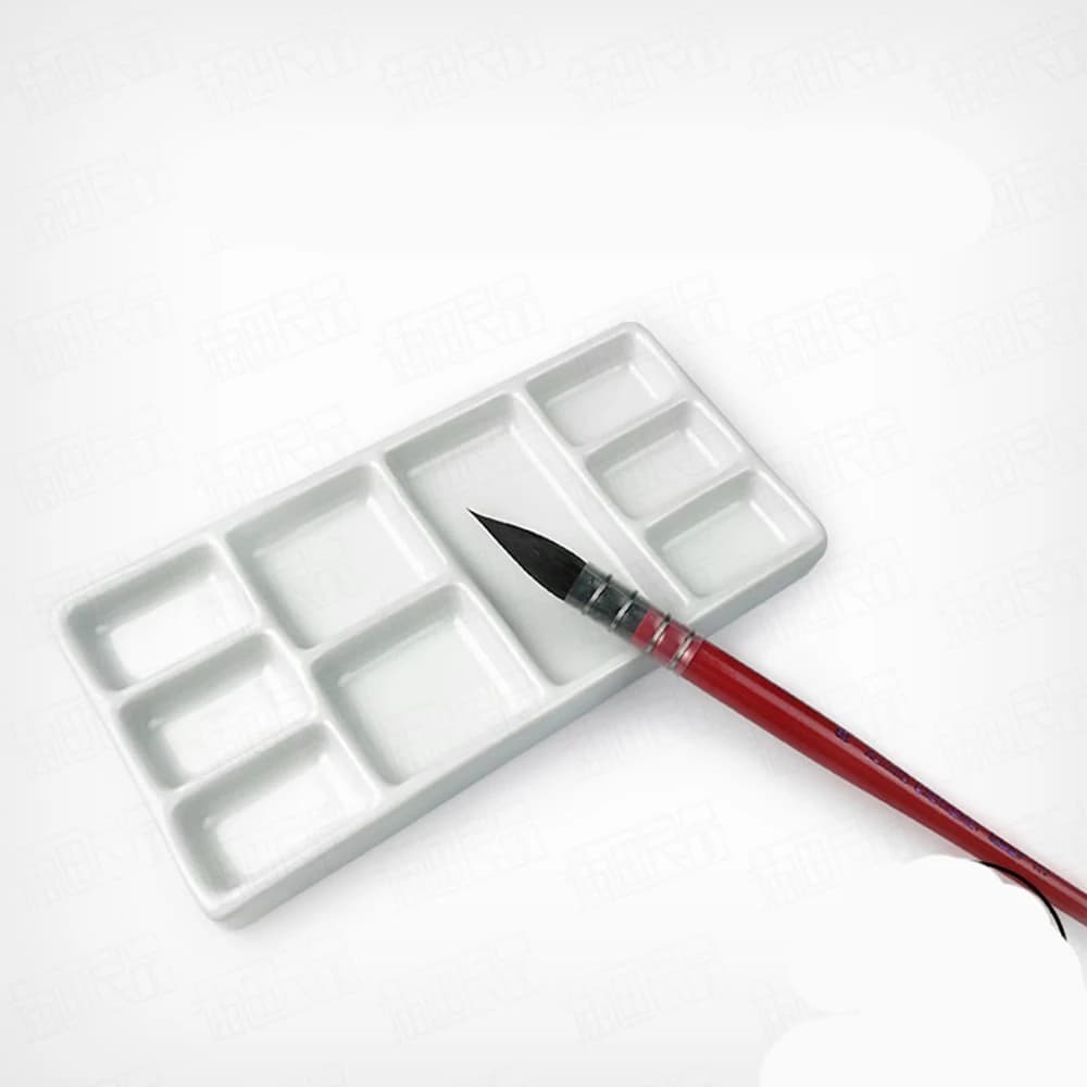 1Pc Ceramics Square Watercolor Palette water tank Office Calligraphy painting supplies Ceramic Artist Paint Palette Tray