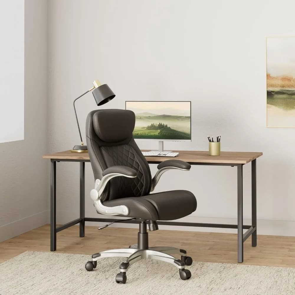 Sedia da ufficio ergonomica Supporto lombare e braccioli regolabili in pelle microfibra premium, comode sedie da gioco da scrivania con schienale alto