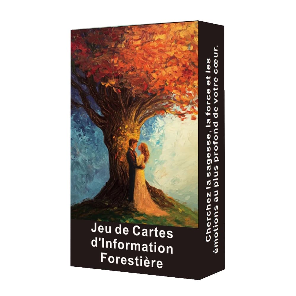 Carte dei tarocchi francesi, Mazzo di oracoli delle informazioni sulla foresta, Oracolo della foresta incantata mistica, Mazzo di oracoli della saggezza degli alberi, 12x7 cm, 56 carte