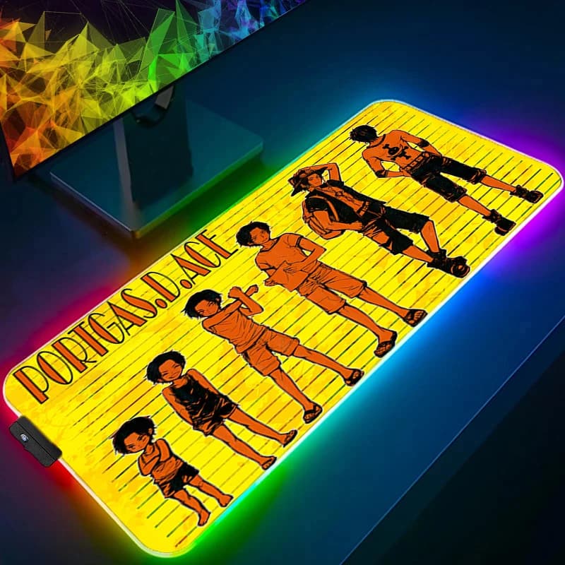 90x40cm backlit game mouse mat, XXL keyboard mat for laptop, RGB mouse mat, Ace non-slip rubber table mat.