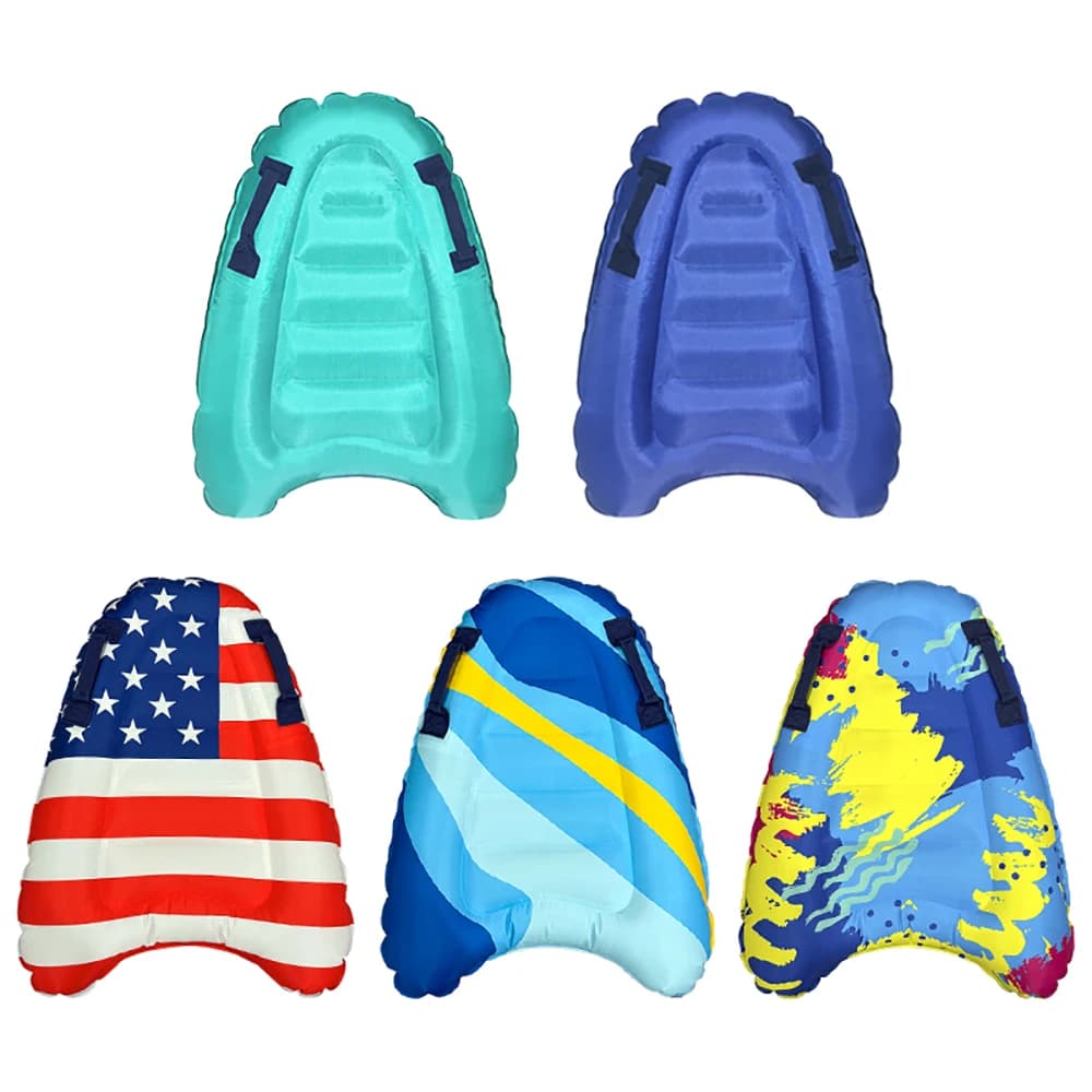 1pc PVC Inflatable Bodyboard with Handles, Water Surfboard Kickboard , Portable Beach Pool Float Board / Camouflage Colors