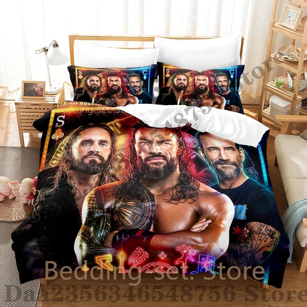 Cool Jey USO CM Punk Bedding Set Single Twin Full Queen King Size Bed Set Adult Kid Bedroom Duvetcover Sets New Bed Sheet Set