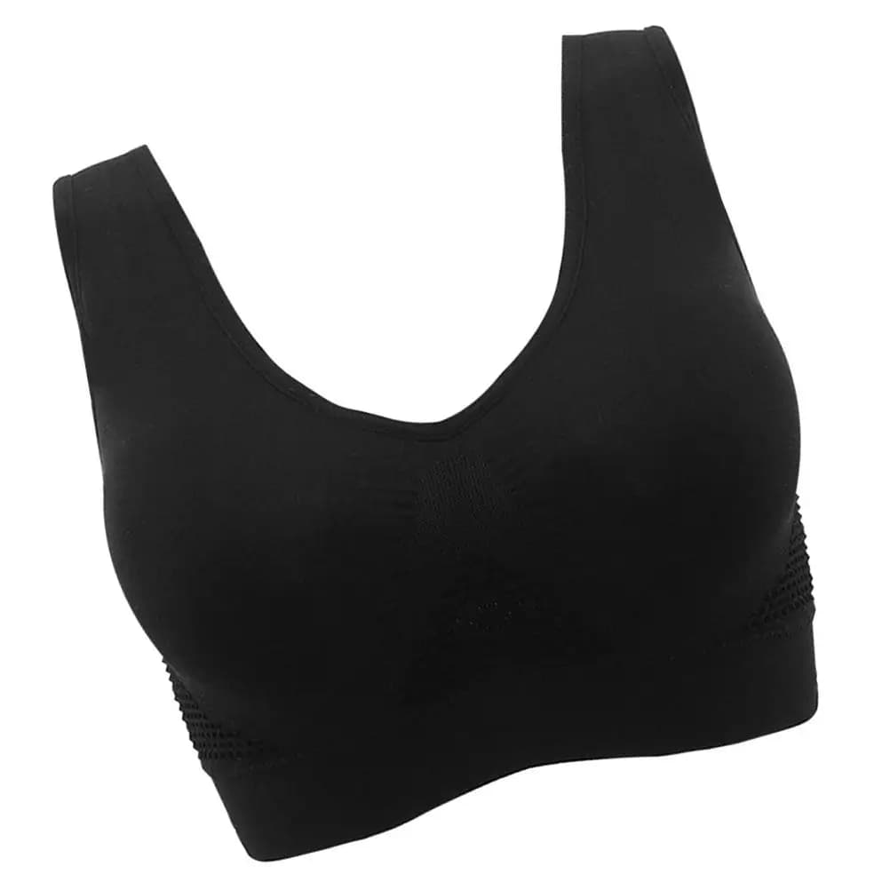 Women Sports Bra Wirefree Breathable Running Fitness Workout Underwear Slim Sweat Absorbing Easy Clean Size S