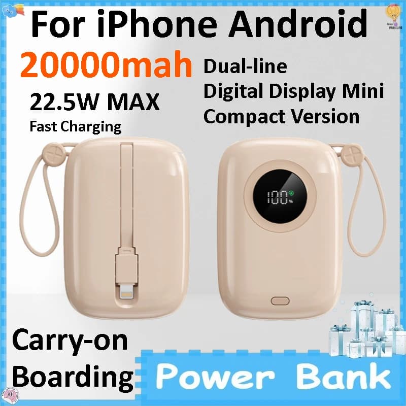 Power Bank da 20000mAh, Ricarica Super Veloce Bidirezionale 22.5W, Batteria Esterna Portatile per iPhone e Android