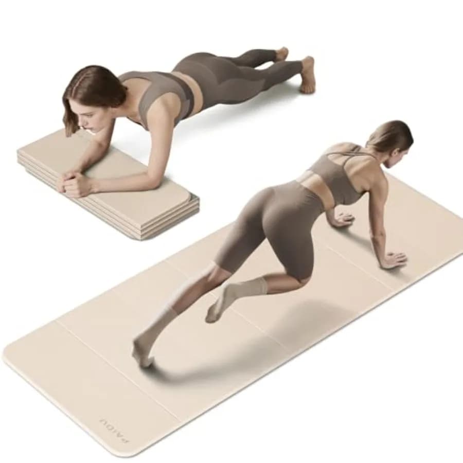 Foldable Yoga Mat for Fitness, Pilates, Domestic Gym, Total Body Training, Extra Thickness 2/5/10MM, SGS Certificate, TPE Anti-slip, 75x26 Ex