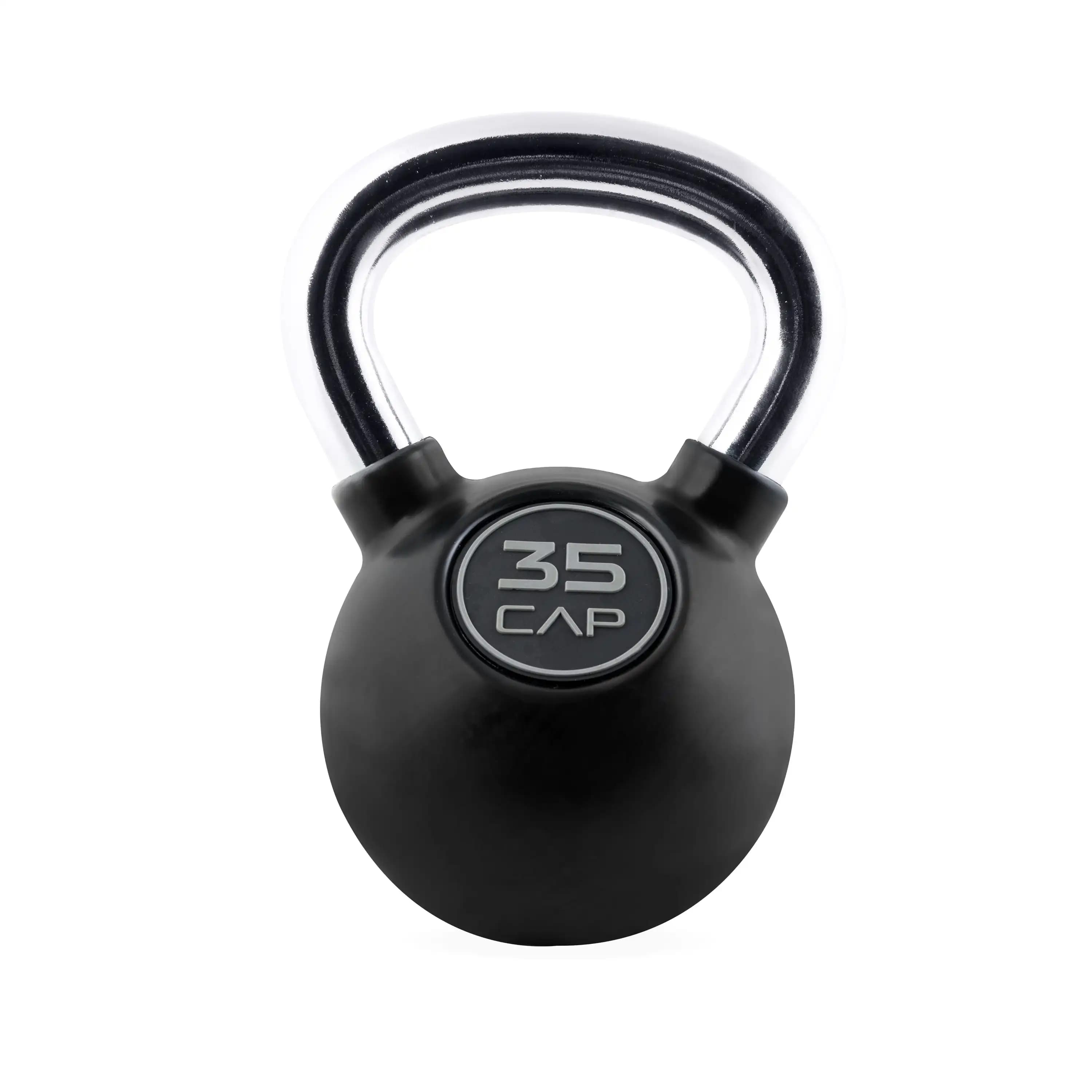 Rubber Coated Kettlebell 35 Pounds Single Unit for Fitness Training and Strength Work