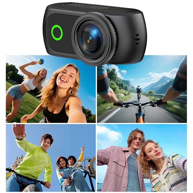 Portable Palm-Sized Action Camera with 2.0in Flip Screen 1080P 4K HD Magnetic Detachable Mini Cam for Day or Night Vlog Shooting