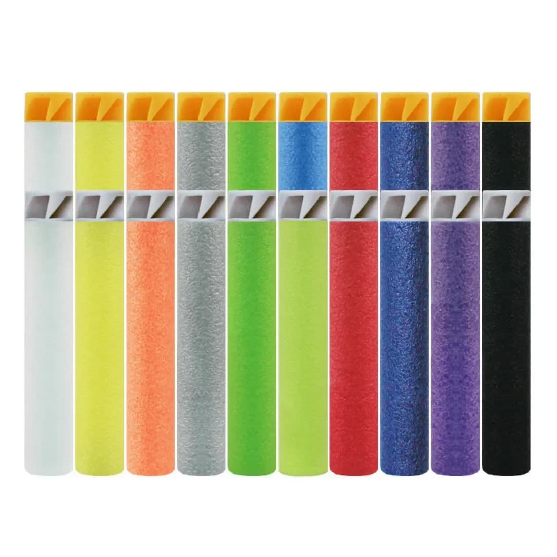 200 pz/lotto 10 colori ricariche per freccette testa morbida piatta proiettili in schiuma grigia per pistola giocattolo Nerf 7.4c * 1.3cm schiuma Blaster serie Accustrike