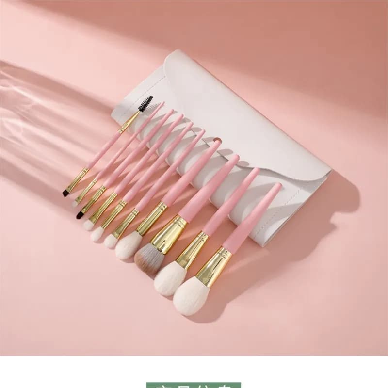 10 piece soft bristles makeup brush set with tools for foaming powder foundation brushes for professional beauty applications