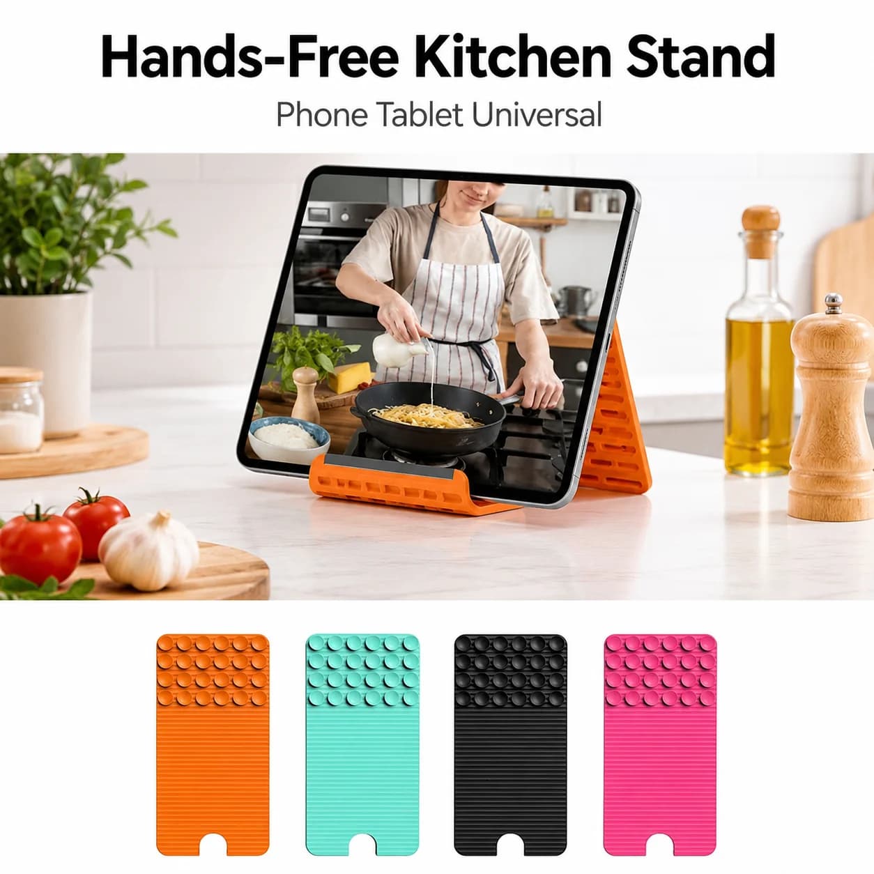 Flexible Silicone Phone Stand Foldable Universal Tablet Laptop Holder Portable One Piece Support for Desk Office Travel Use