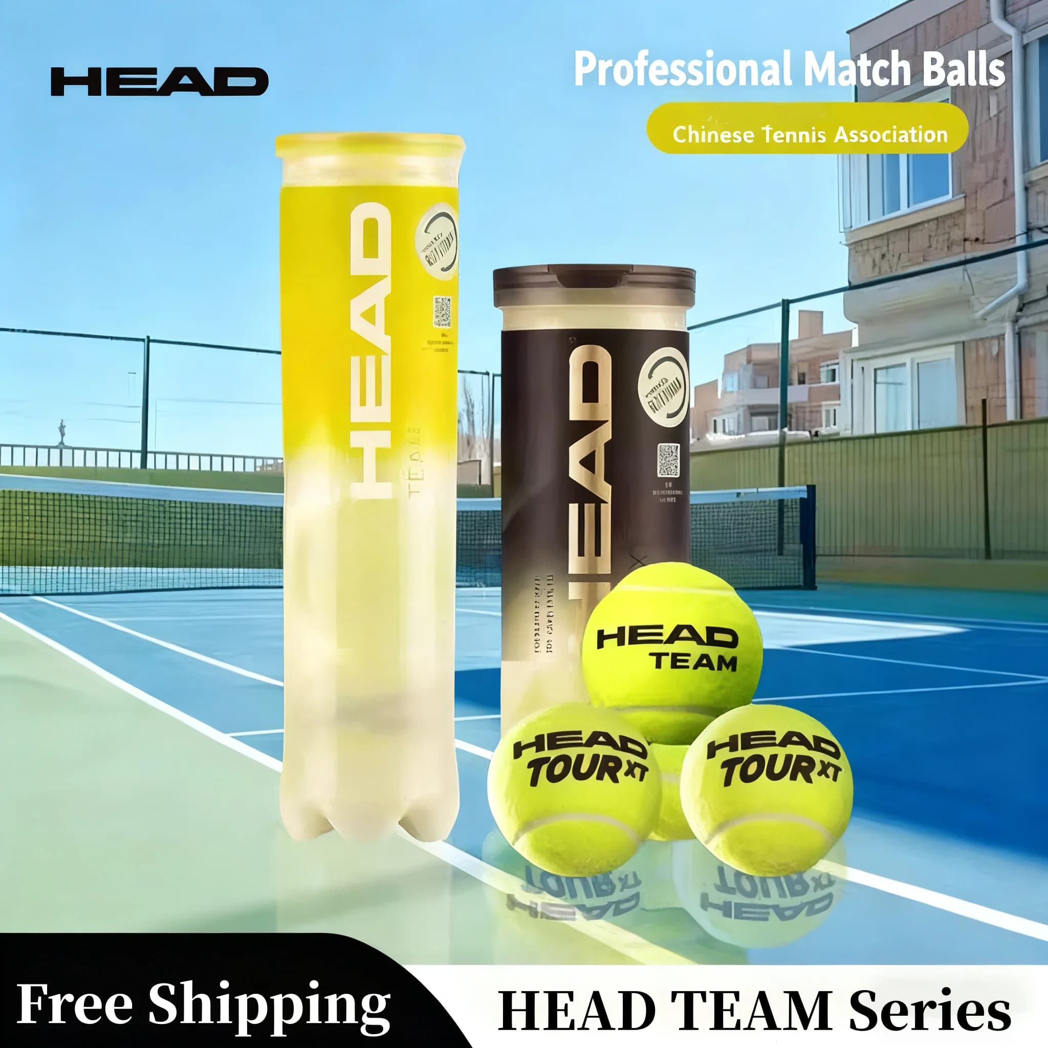 Palla da tennis HEAD TEAM TOUR XT Alta elasticità Partita Palla da allenamento professionale Pratica singola Resistente Pressione durevole