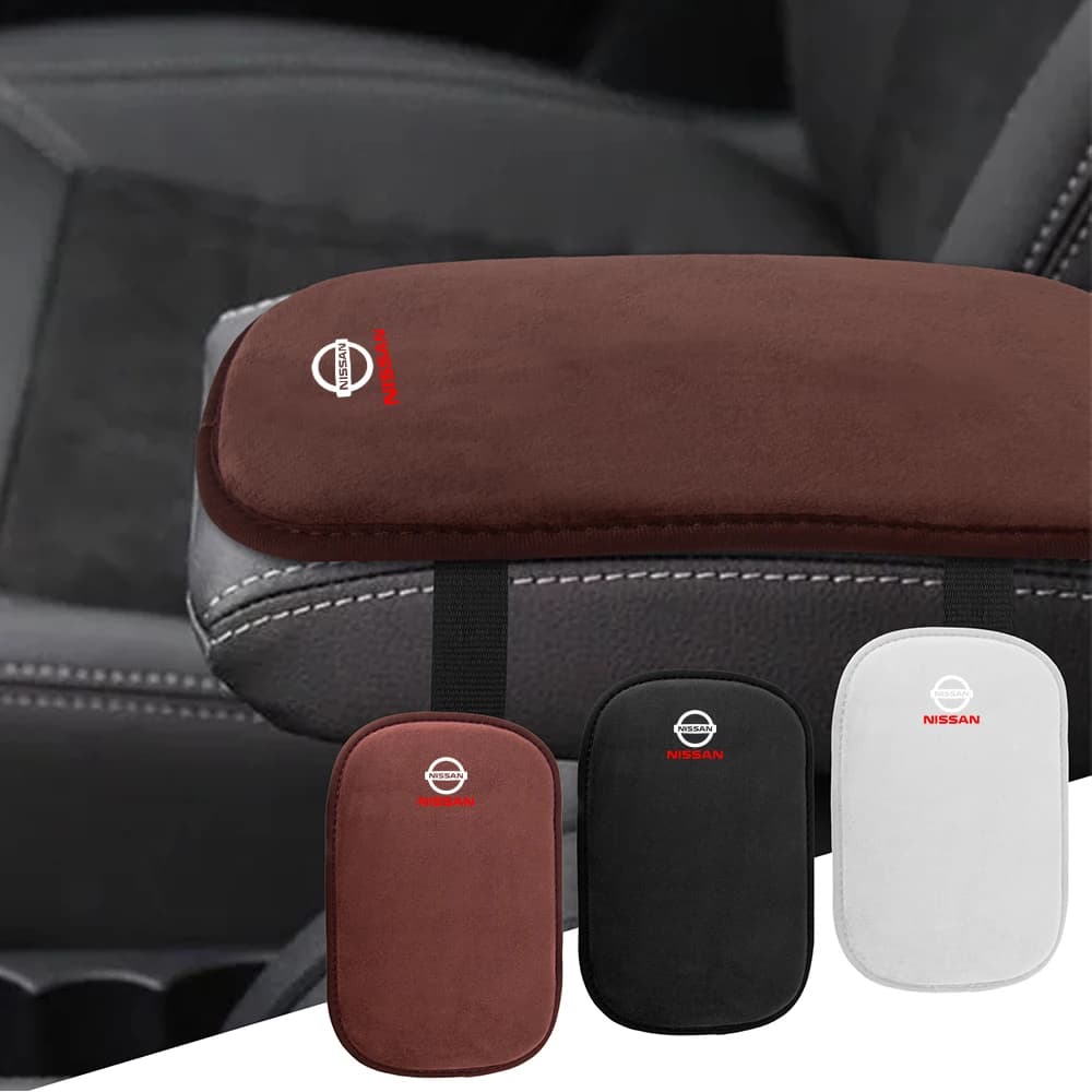 For Nissan Note Nismo Sylphy X-trail Sunny T32 Qashqai GTR Leaf Car Center Console Armrest Box Mats Non-slip Fur Pad Accessories