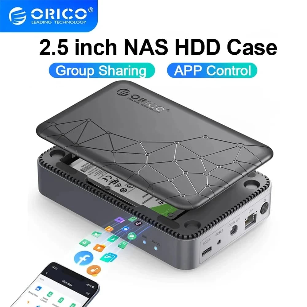 Archiviazione di rete orico nas Custodia per HDD SATA da 2,5 pollici Archiviazione HDD di rete NAS Disco rigido USB Server cloud personale domestico