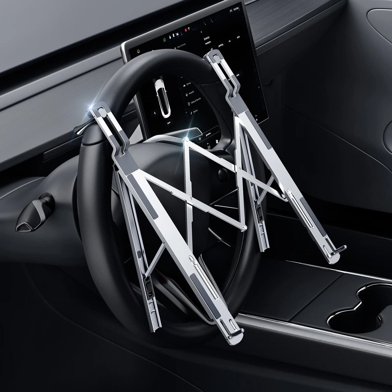 Supporto per laptop per volante per auto Hipacool Staffa per notebook regolabile portatile pieghevole a 5 livelli per supporto per tablet MacBook