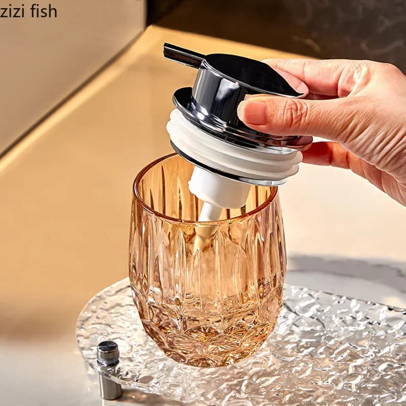 Glass Soap Dispenser Bathroom Soap Bottle Empty Bottle Lotion Bottle Bubble Bottles Hand Soap Bottles Shampoo Bath Gel Bottles