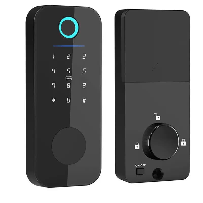 Serratura Intelligente FFYY con Controllo Remoto tramite App Tuya, Serratura Elettronica con Chiavi e Impronta Digitale per Casa