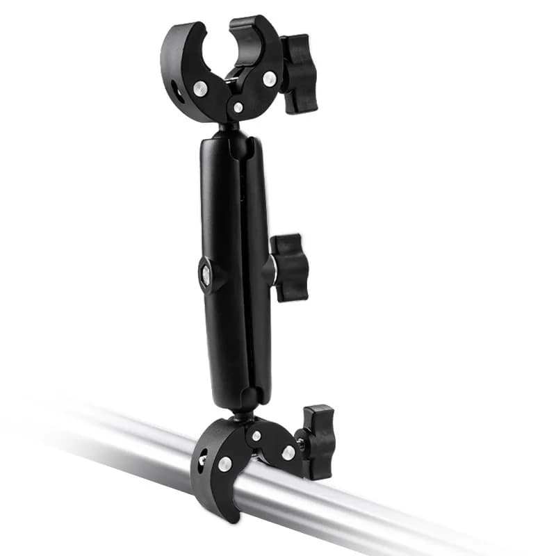 Supporto per manubrio per selfie stick per fotocamera per Insta360 X4 X3 GoPro 12 SJCAM Staffa per morsetto a granchio con doppia clip per bicicletta da moto con braccio