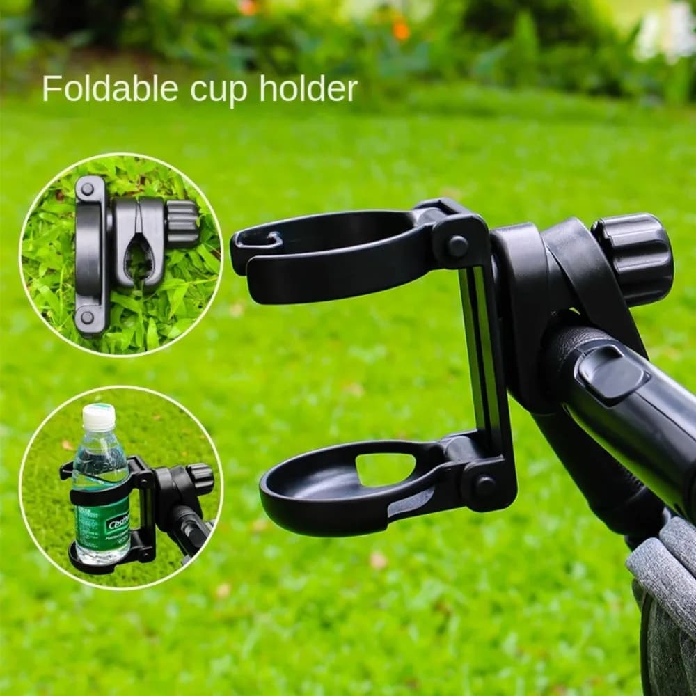 Portabicchieri pieghevole per passeggino Portabottiglie girevole nero per passeggino Sicuro antiscivolo Portabicchieri per bicicletta per bambini Bevanda