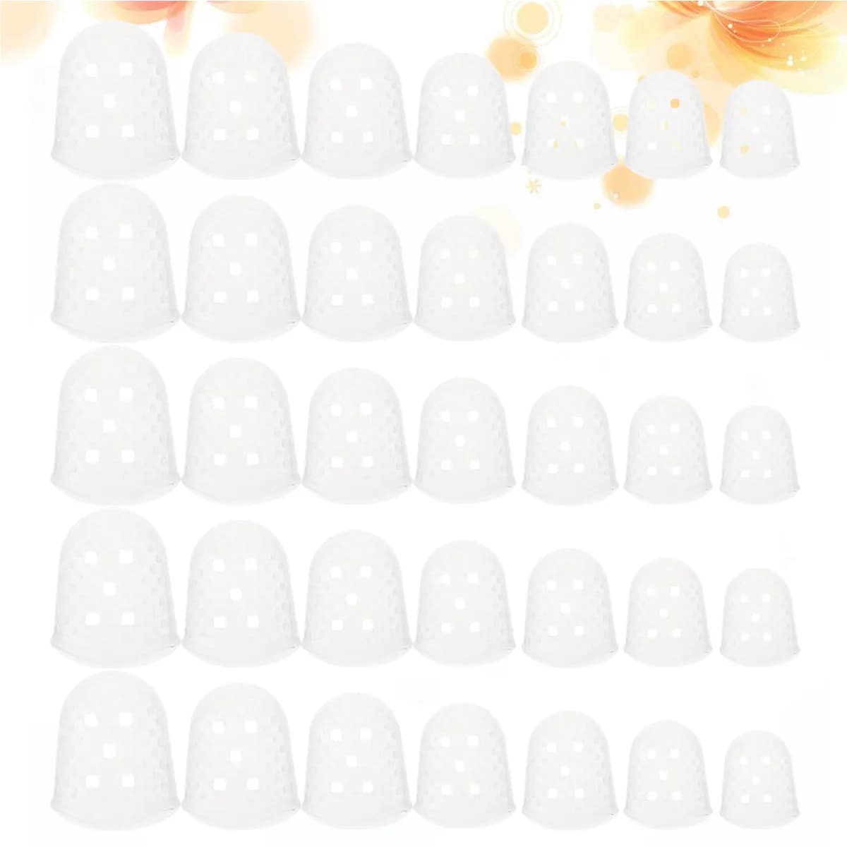 Set di 35 Protezioni in Silicone per Dita per Chitarra e Ukulele, con Ampio Spazio Interno, Morbide, Lisce e Anti-Graffio