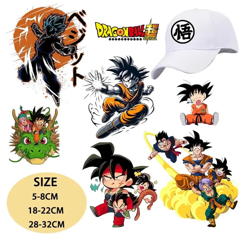 Adesivi Termotrasferibili Dragon Ball per T-shirt e Cappelli, Patch Termoadesive DIY con Personaggi Anime Carini Goku per Uomo e Donna, Decalcomanie Applicabili, Regalo
