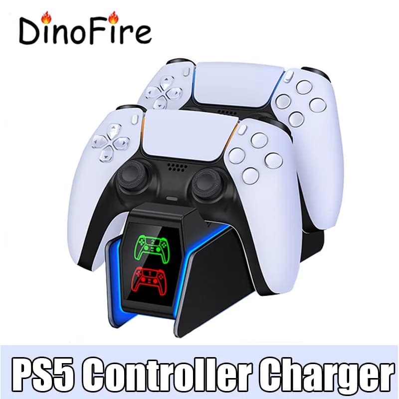 FC301 Per caricabatterie controller PS5 Stazione di ricarica rapida RGB per controller di gioco wireless PlayStation5 Supporto di ricarica Gamepad