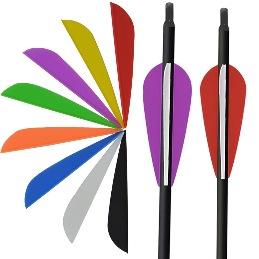 ‌50pcs 3inch Rubber Arrow Vanes DIY Fletches Feathers Archery Shaft Bow Targeting Hunting Shooting Fletching 11 Color