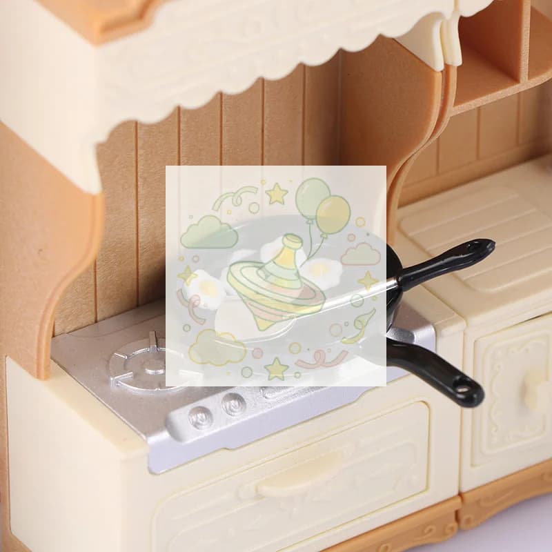 1/12 Dollhouse Sim Fried Egg Frying Pan Set Mini Kitchen Decor Dolls House Accessories Pretend Play Toy