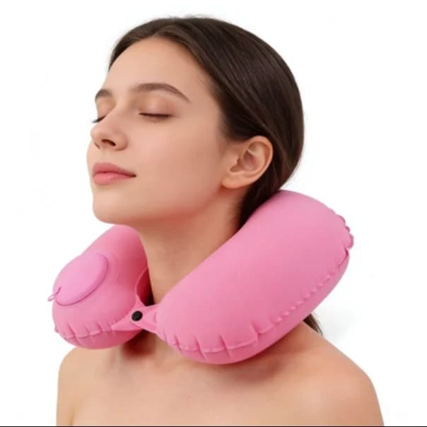 Travel Inflatable Neck Pillow Portable Air Pillow for Flight Car Office