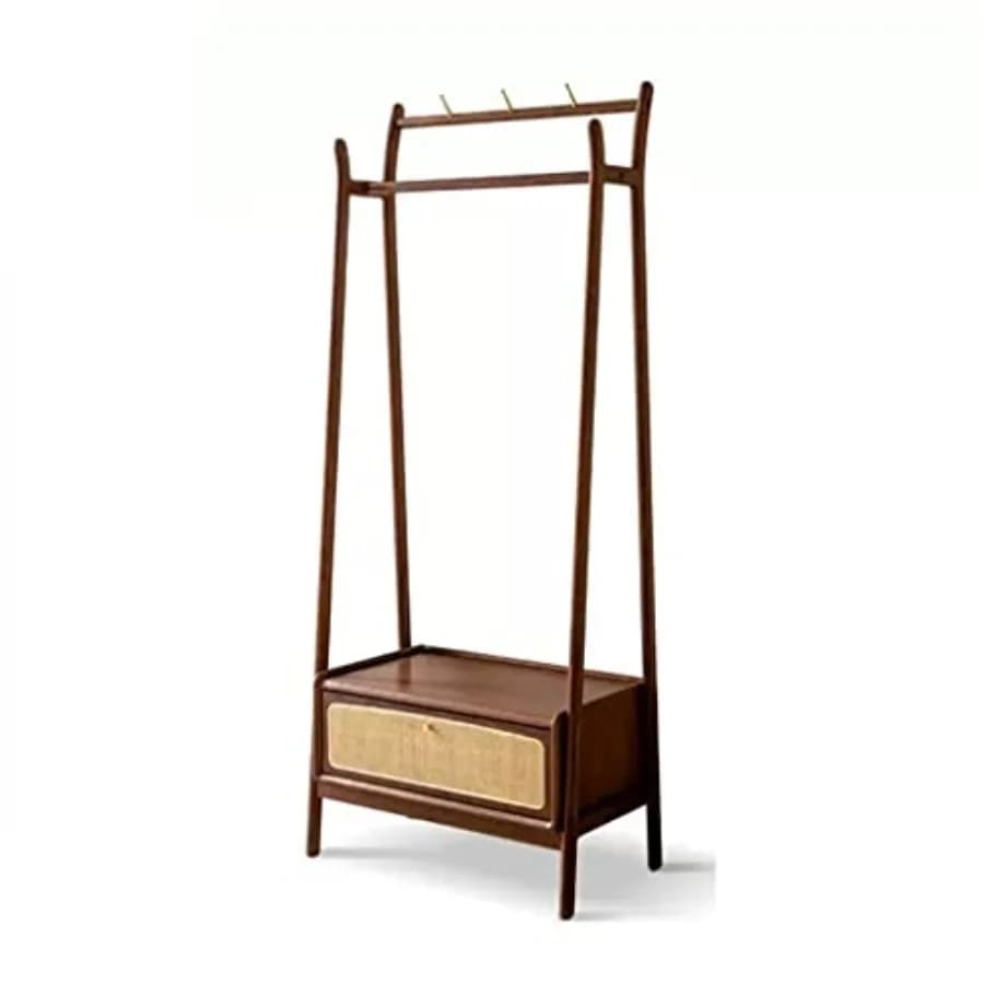 Stand Coat Rack Coat Rack Home Bedroom Floor-Standing Hanger Nordic Minimalist Rattan Rack Multi-Functional Coat Rack Clothes R