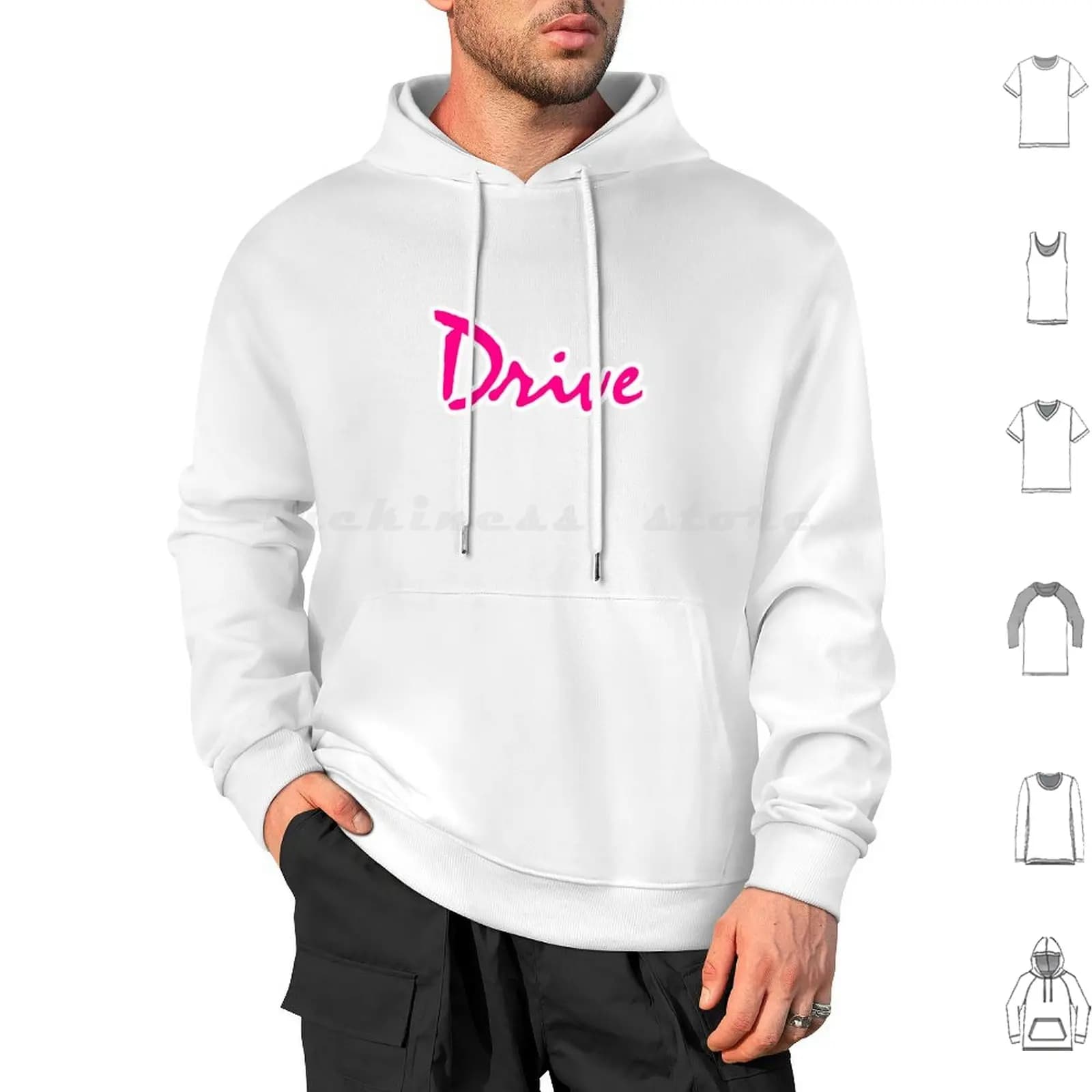 Drive Felpa con cappuccio in cotone a maniche lunghe Drive Movie Film Pop Culture Rosa anni '80 Retro Ryan Gosling Hollywood Night Nicolas