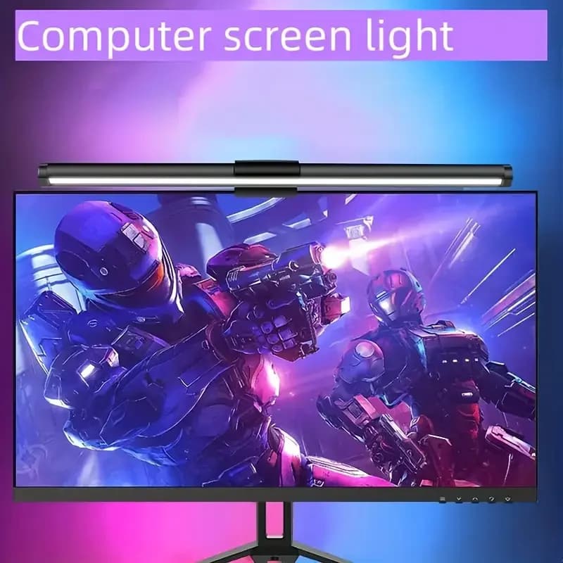 Lampada da tavolo per atmosfera RGB da 40 cm Luci a sospensione per schermo del computer per lavoro Studio Leggi giochi Barra luminosa per monitor dimmerabile continua LED