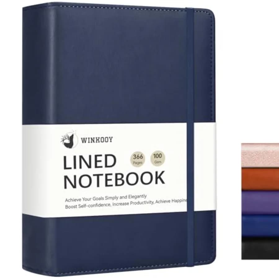 Lined Journal Notebook, 366 Pages, 100Gsm Leather Hardcover Journals for Writing Thick A5 College Ruled Classic Notebook with P