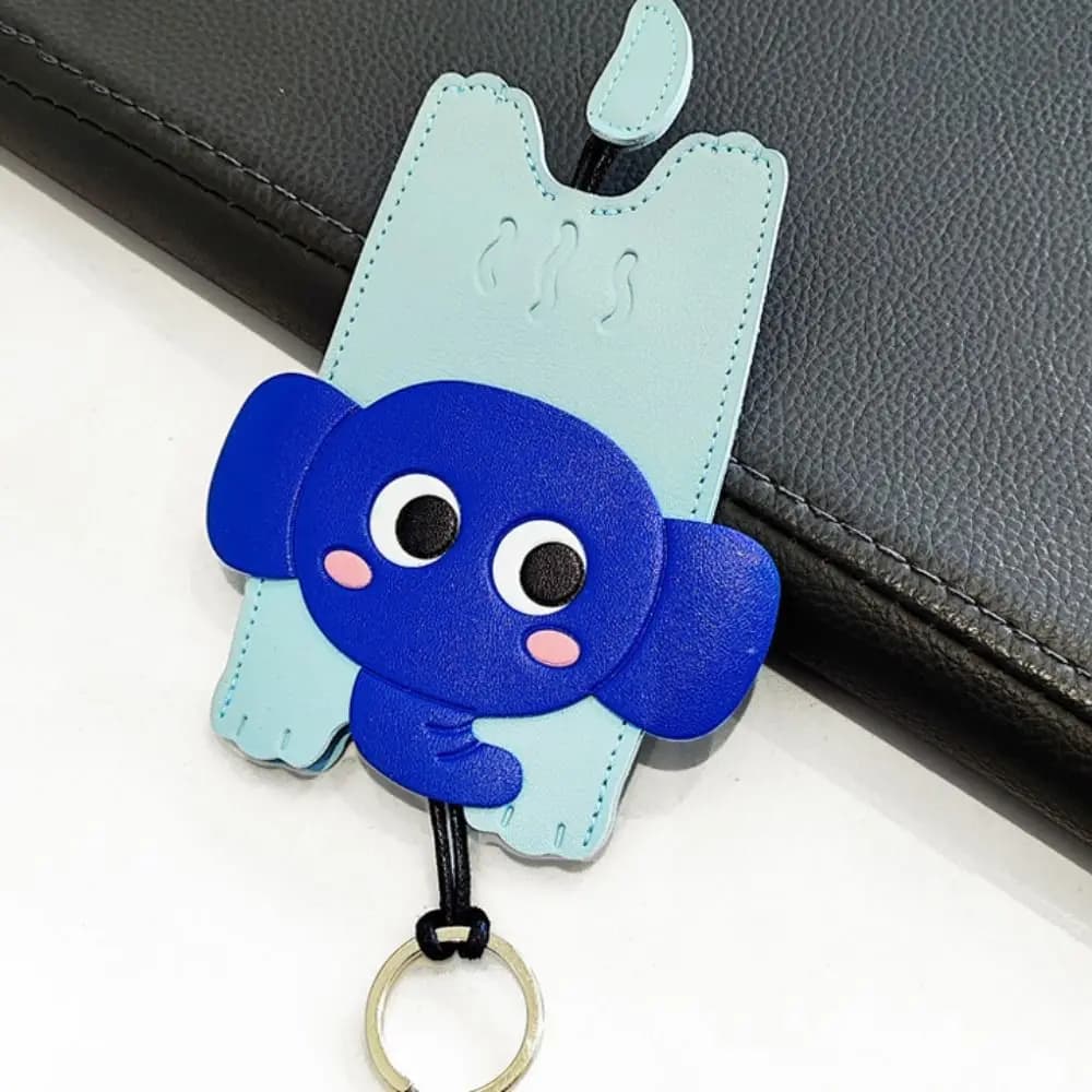 Portachiavi in Pelle Antifurto con Ciondoli Fai-da-te a Forma di Cartone Animato, Portachiavi a Forma di Leone in Pelle, Charm per Borsa