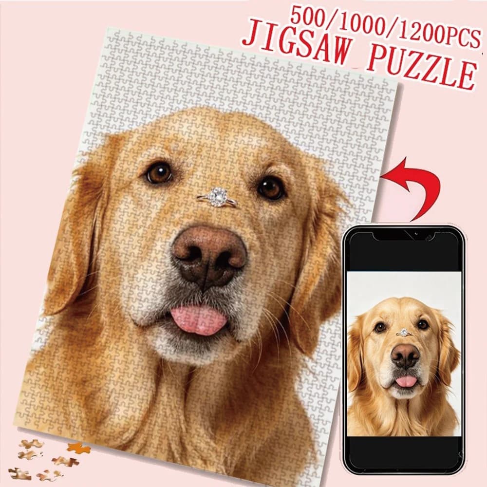35/300/500/1000pcs Personalized Custom Photo Puzzle Pet Photos for Adults Family Gifts Kid Educational Toys