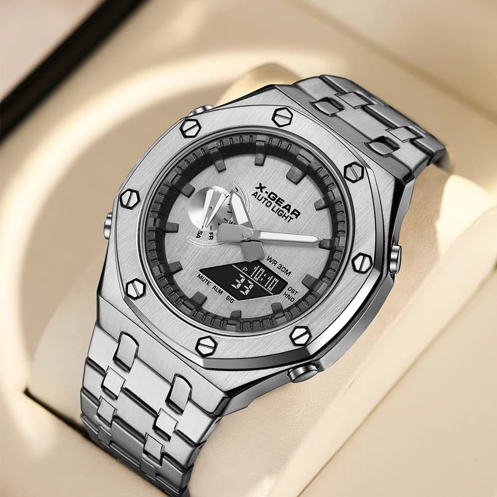 Orologio al quarzo casual da uomo, impermeabile, sportivo, multifunzionale, per affari ed eventi.