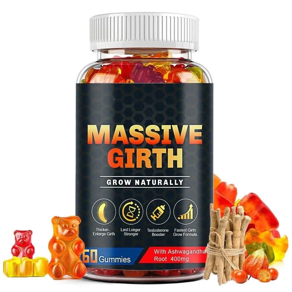 Gommose di Fibre Alimentari per Uomini, Integratore Naturale per l'Aumento della Circonferenza, Vitamine e Integratori con Essenza Vegetale