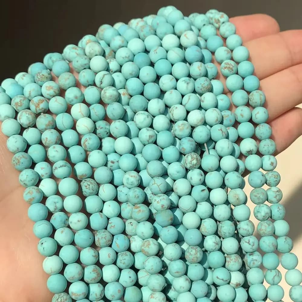 4/6/8/10mm Natural Minerals Stone Beads Slice Turquoise Beads for Production of FAI Jewels by TE Accessories Handmade Bracelet