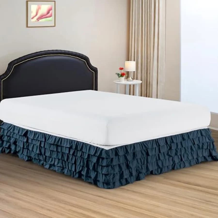 Luxurious Premium Quality 1500 Thread Count Wrinkle and Fade Resistant Egyptian Quality Microfiber Multi-Ruffle Bed Skirt - 15i