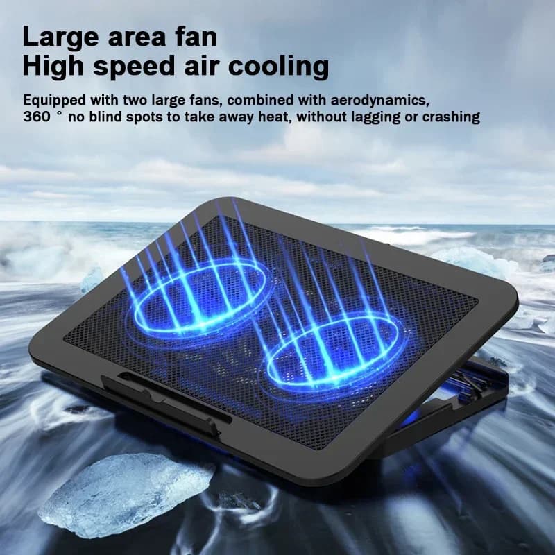 NUOVO NCP-212 Gaming Laptop Raffreddato ad Aria Staffa di Raffreddamento Base di Supporto 12-17 pollici Tablet Notebook Doppia Ventola di Raffreddamento Pad Angolo Regolabile