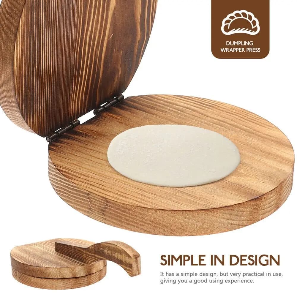 Pressa per involucro per gnocchi in legno fai-da-te, strumento per pasticceria, accessori per la cottura della cucina, pressa per impasto, pressa per chapati di forma rotonda, per uso domestico