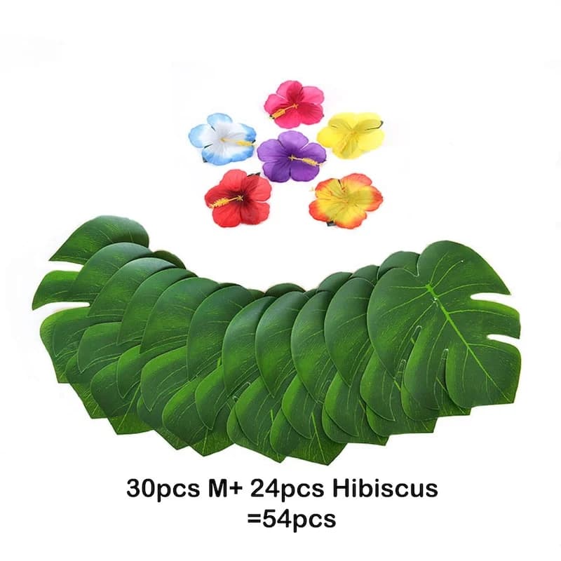 12 pieces of artificial leaves with turtle back, tropical mustellana, palm leaves, beach parties, jungle, wedding decorations, home decorations, fake plants