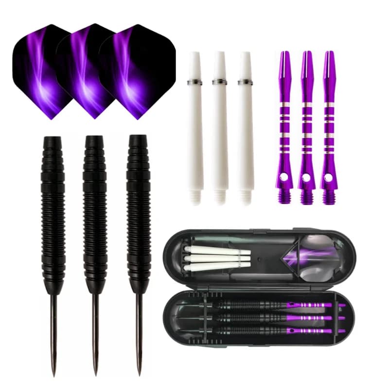 22g Tungsten Steel Tip Darts Set 3Pcs Aluminum Shaft Replaceable Tip Portable Storage Box for Indoor Outdoor Entertainment Game