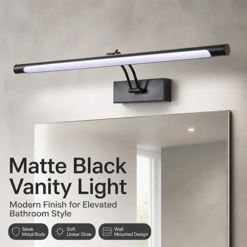 Modern LED Mirror Light Minimalist Black Metal Adjustable Wall Lamp For Bathroom Vanity Decor Gallery Art Wall Painting Lighting