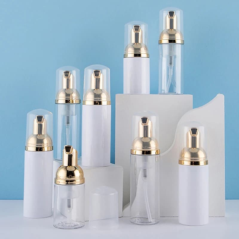30/50/60ML Oro Bianco Pompa Schiuma di Plastica Bottiglia Riutilizzabile Vuota Viso Ciglia Detergente Schiuma Cosmetico Sapone Dispenser bottiglia