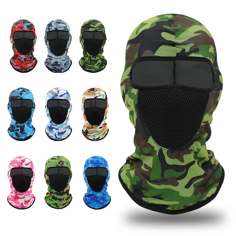 Balaclava Traspirante per Ciclismo con Protezione Solare, Maschera Facciale Elastica per Uomo e Donna, Copricapo per Sport all'Aperto, Pesca, Escursionismo, Cappello a Rete